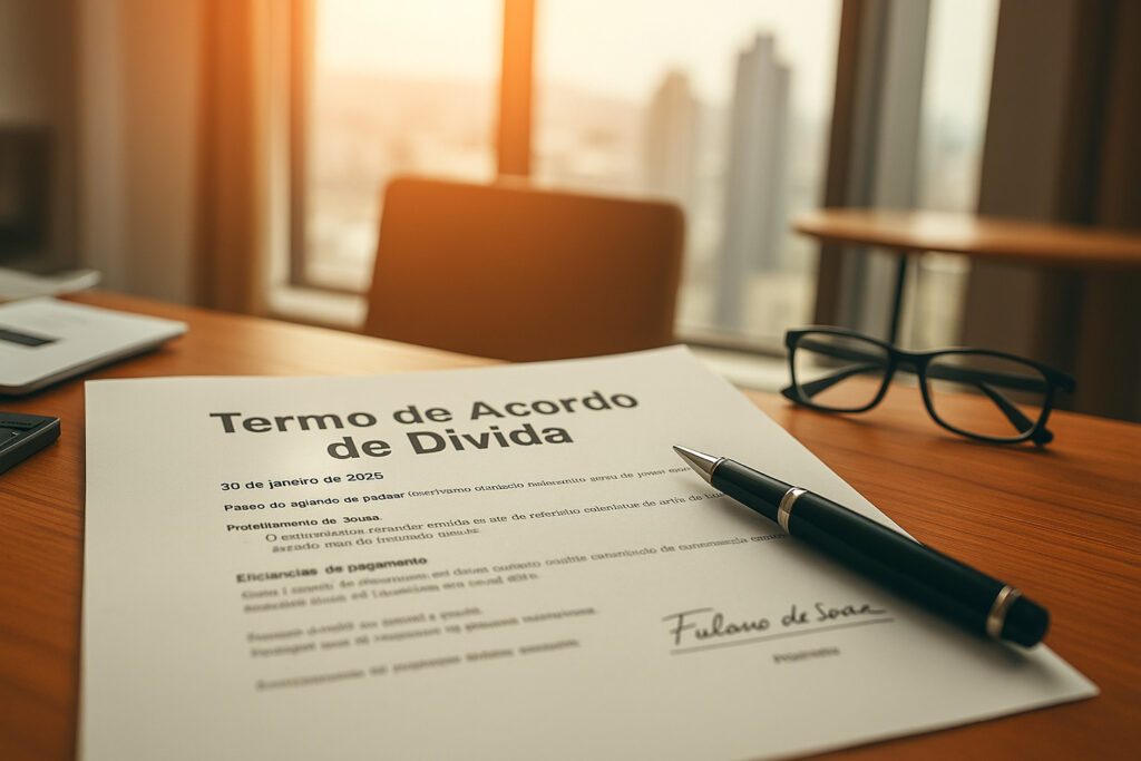 Exemplo de acordo de dívida
