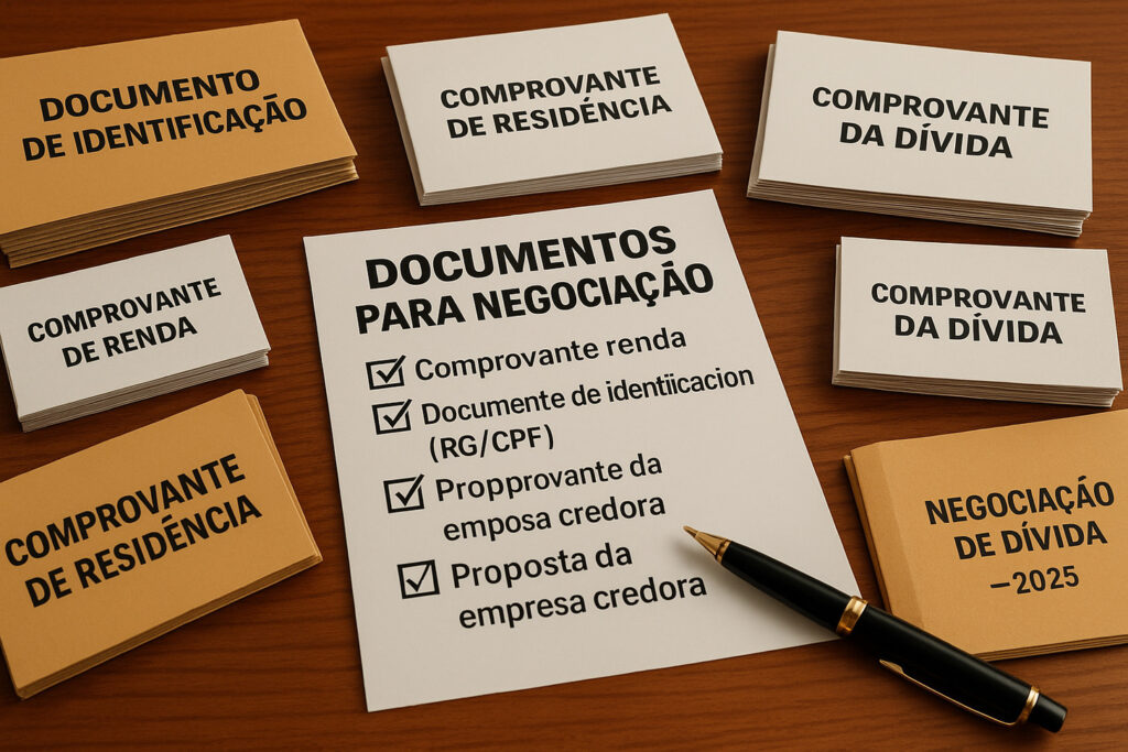 Quais documentos são essenciais ao negociar uma dívida?