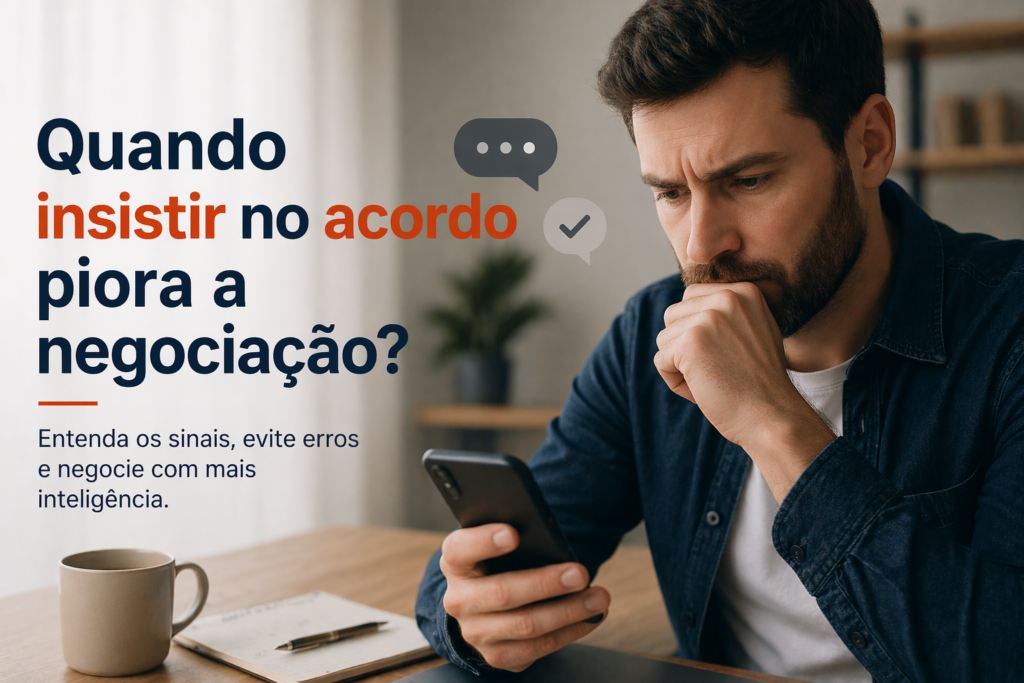 quando insistir em um acordo piora na negociação?